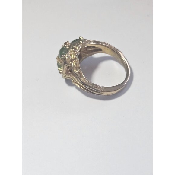 Uncas gold tone jadeite ring - Picture 10 of 11